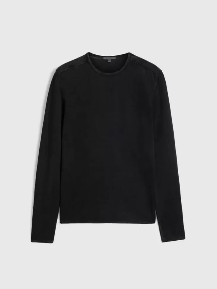 Sweaters>John Varvatos WALTER CREW NECK SWEATER BLACK
