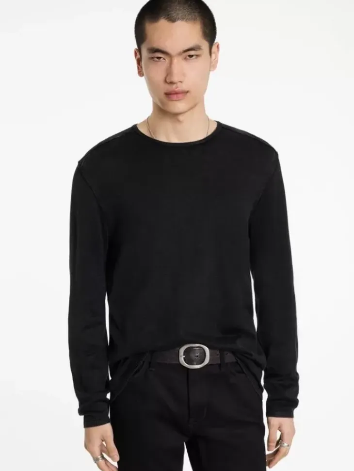 Sweaters>John Varvatos WALTER CREW NECK SWEATER BLACK