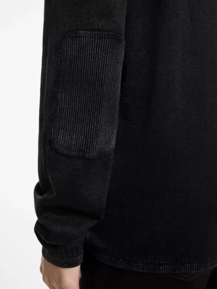 Sweaters>John Varvatos WALTER CREW NECK SWEATER BLACK