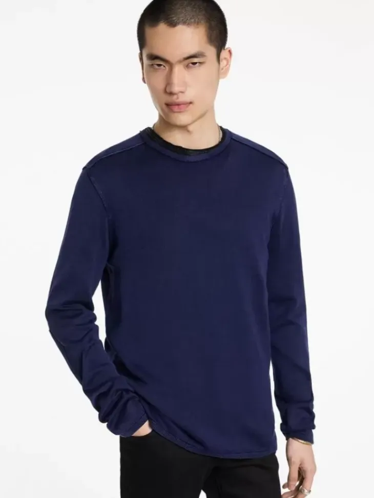Sweaters>John Varvatos WALTER CREW NECK SWEATER DEEPBLUE