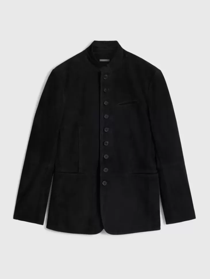 Leather Jackets|Leather Jackets>John Varvatos WOODWARD MULTIBUTTON JACKET BLACK