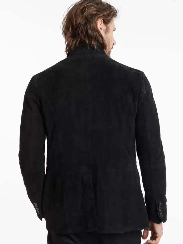 Leather Jackets|Leather Jackets>John Varvatos WOODWARD MULTIBUTTON JACKET BLACK