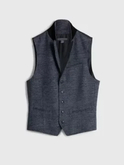 Leather & Outerwear|Tops>John Varvatos WOODWARD VEST NAVY