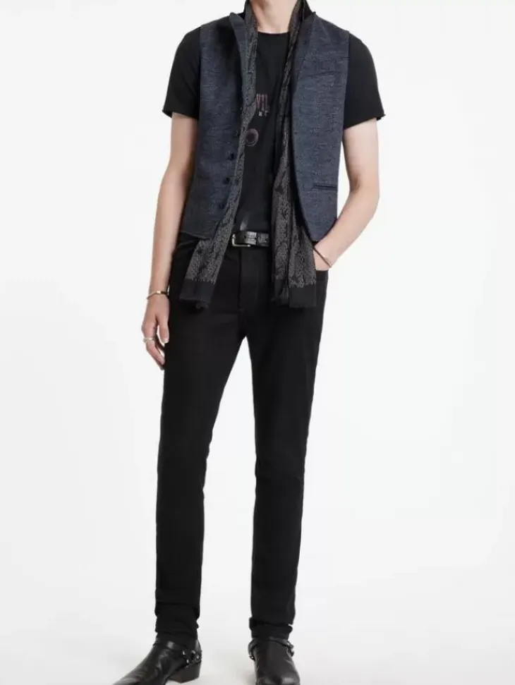 Leather & Outerwear|Tops>John Varvatos WOODWARD VEST NAVY