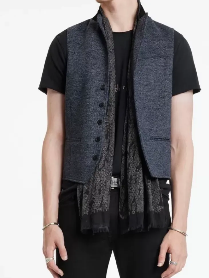 Leather & Outerwear|Tops>John Varvatos WOODWARD VEST NAVY