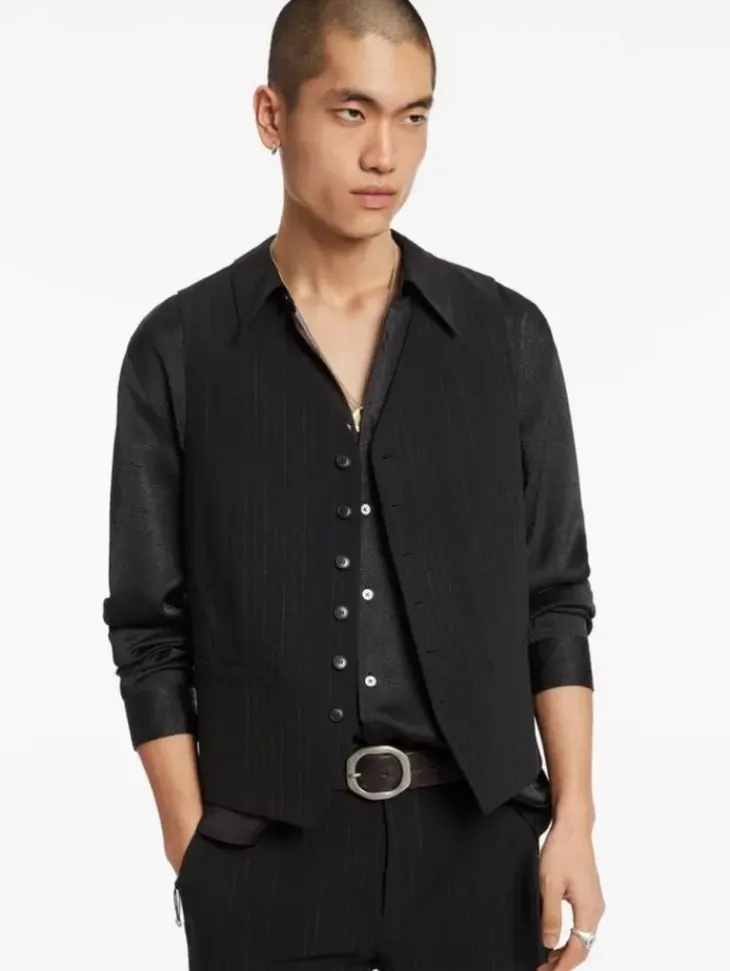 Leather & Outerwear|Tops>John Varvatos WOOSTER VEST BLACK