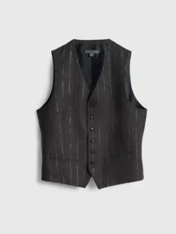 Leather & Outerwear|Tops>John Varvatos WOOSTER VEST CHOCOLATE