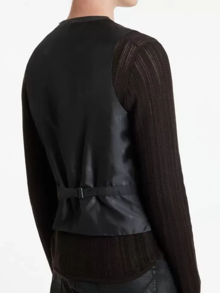Leather & Outerwear|Tops>John Varvatos WOOSTER VEST CHOCOLATE
