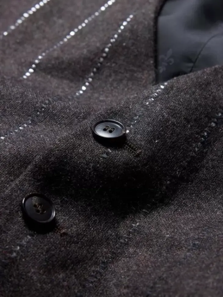 Leather & Outerwear|Tops>John Varvatos WOOSTER VEST CHOCOLATE