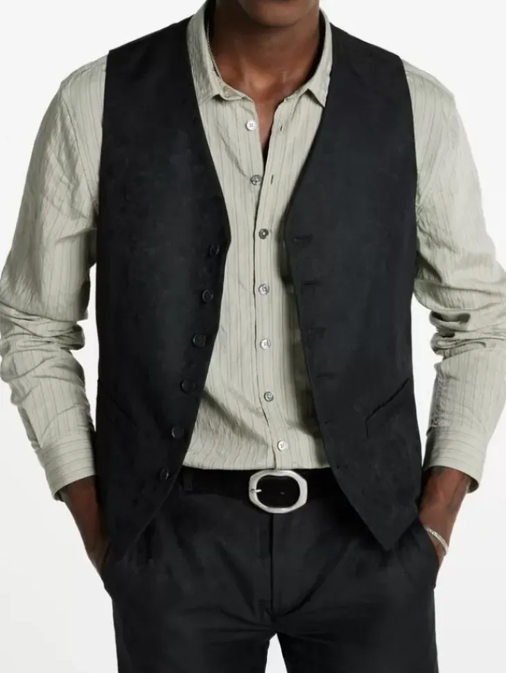 Leather & Outerwear|Tops>John Varvatos WOOSTER VEST BLACK