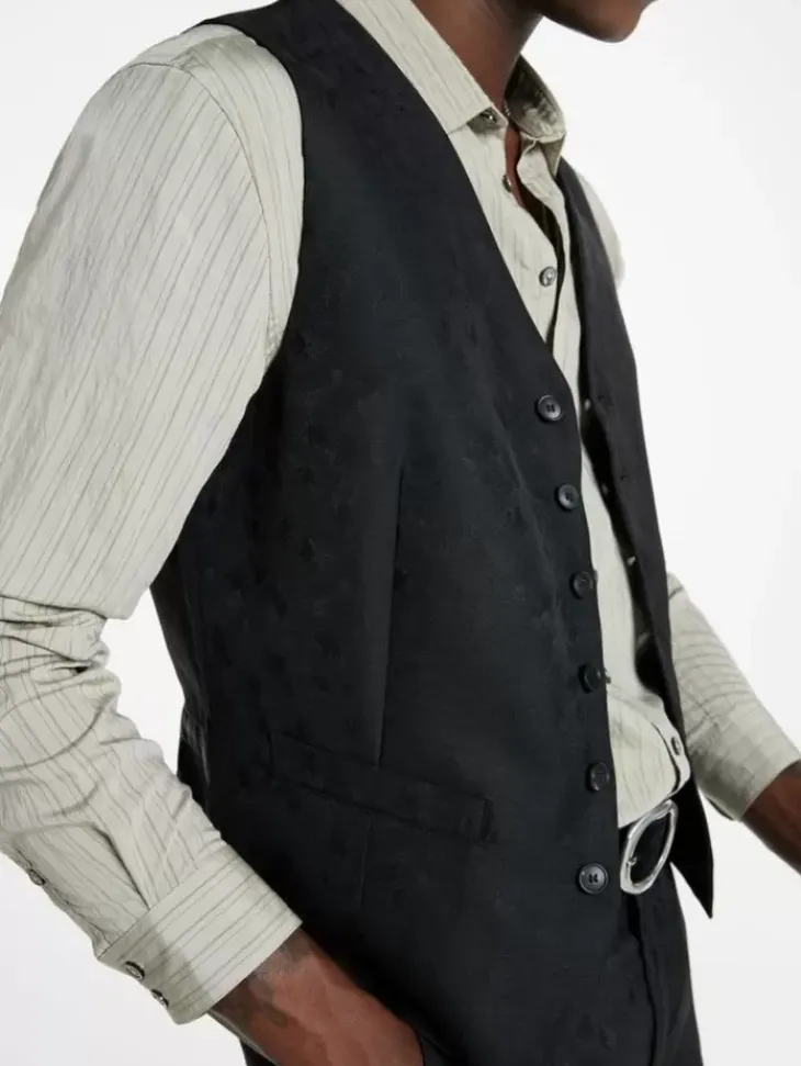 Leather & Outerwear|Tops>John Varvatos WOOSTER VEST BLACK