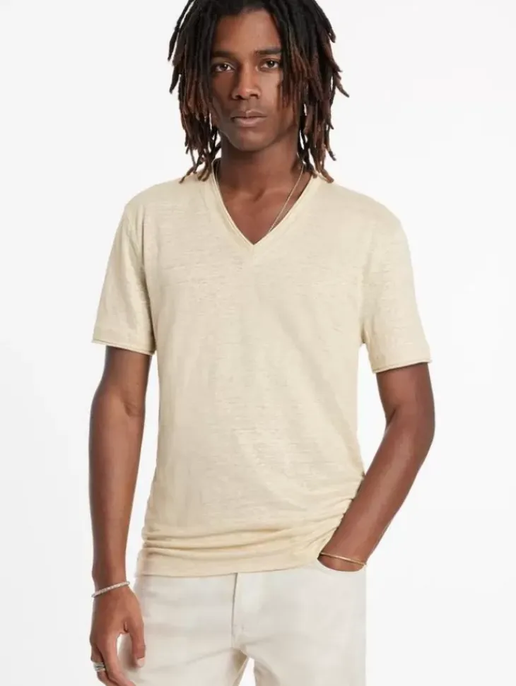 Tops>John Varvatos WOOSTER V-NECK LIGHTKHAKI