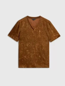 T-Shirts>John Varvatos WOOSTER V-NECK FLAXHEATHER