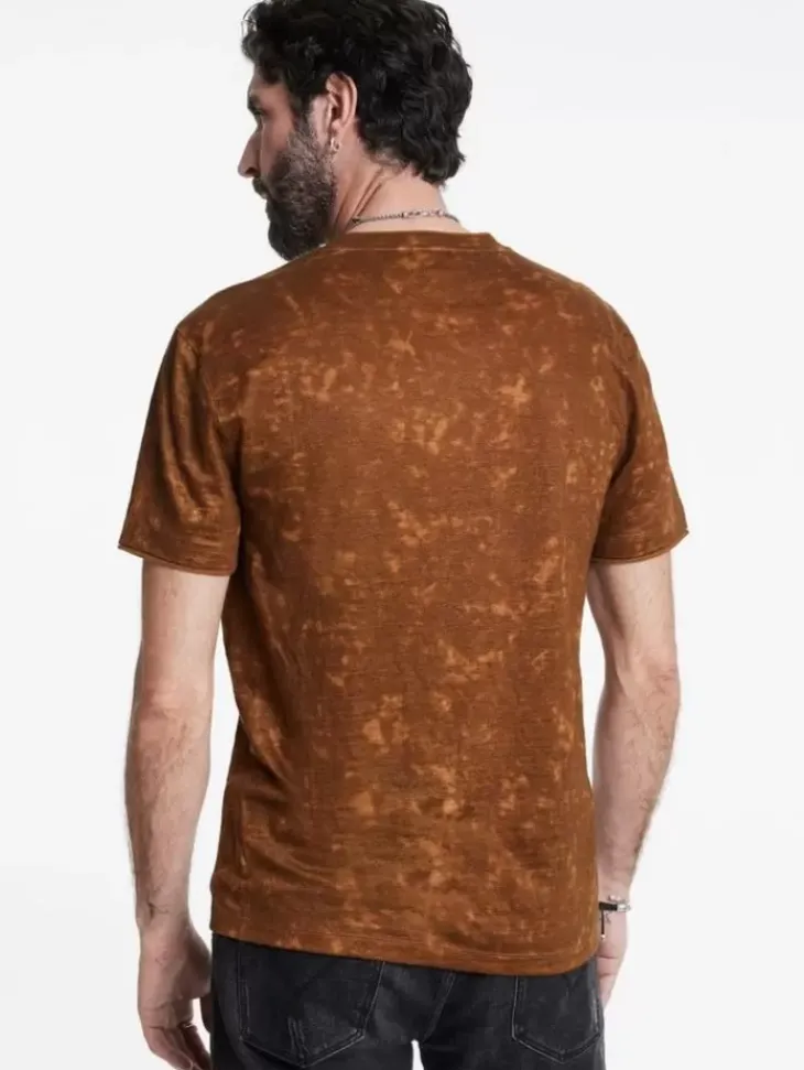 T-Shirts>John Varvatos WOOSTER V-NECK FLAXHEATHER