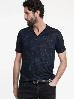 T-Shirts>John Varvatos WOOSTER V-NECK MIDNIGHT