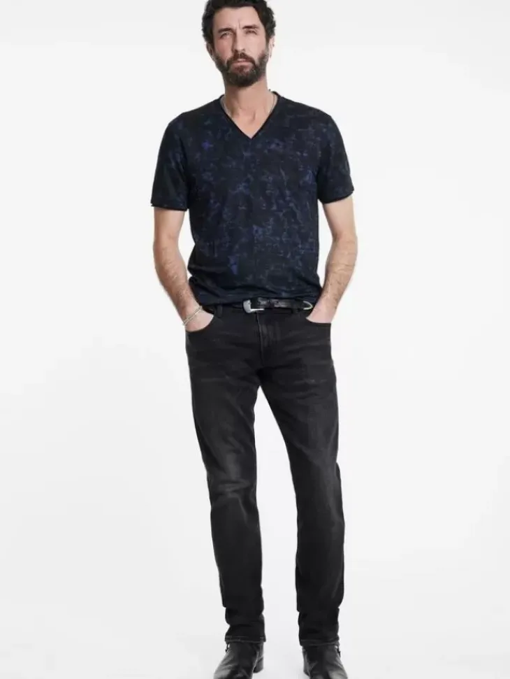 T-Shirts>John Varvatos WOOSTER V-NECK MIDNIGHT