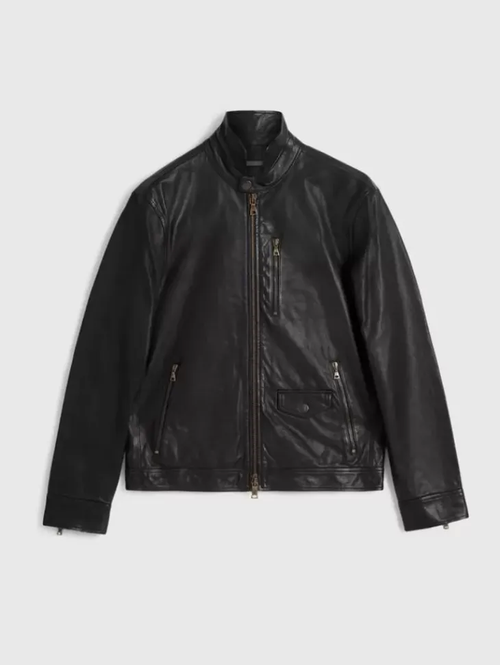 Leather Jackets|Leather Jackets>John Varvatos YORK JACKET BLACK