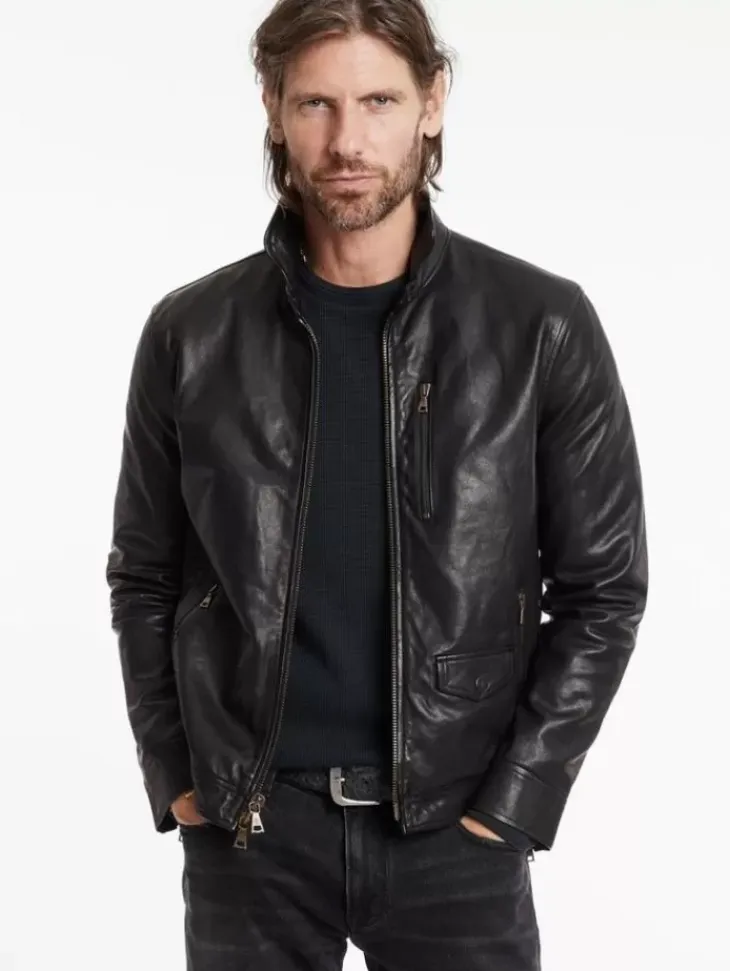 Leather Jackets|Leather Jackets>John Varvatos YORK JACKET BLACK
